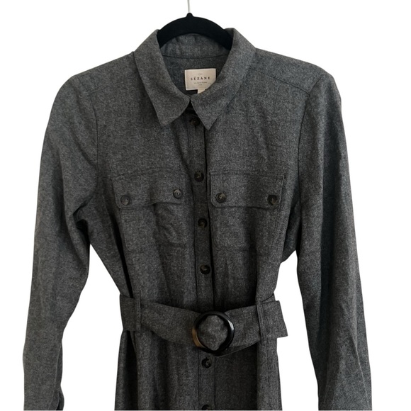 Sezane Gray Tea Dress in Dark Grey US 6 / FR 38 - Picture 3 of 11